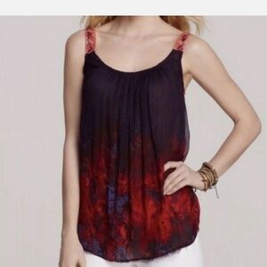 Free People purple, pink and Red Ombre Blouse Size Small